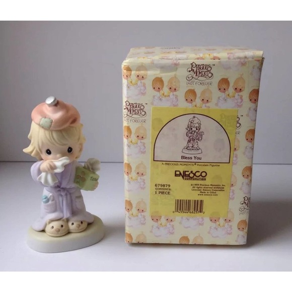 Precious Moments BLESS YOU Porcelain Flu Season Cold 679879 - Picture 2 of 2
